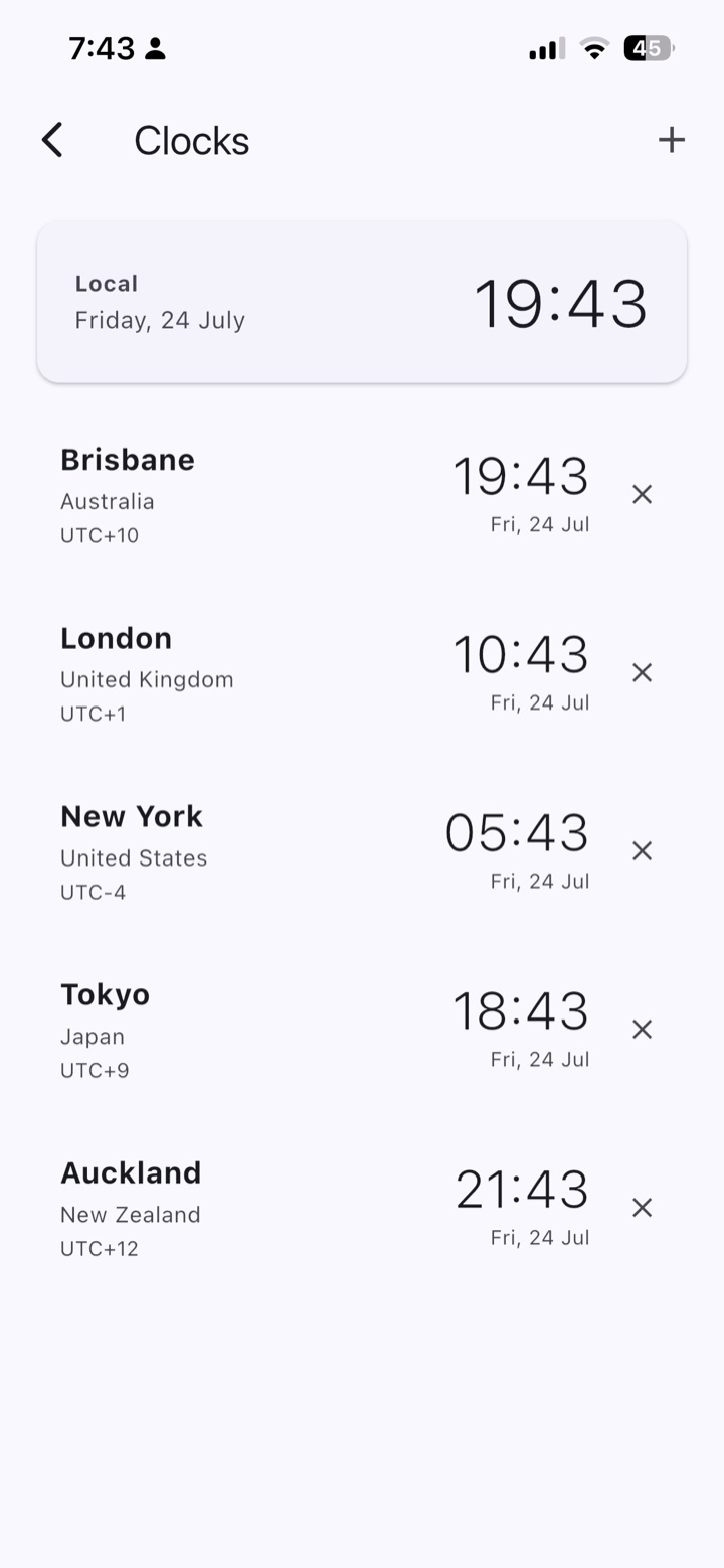 Add the cities you care about. See where everyone is, right now.